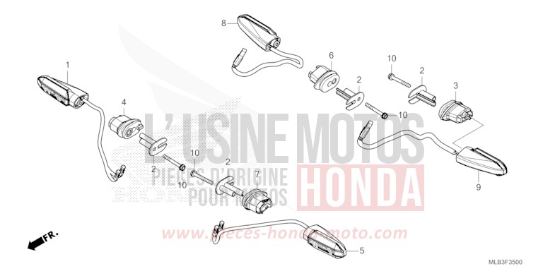 WINKER for Hornet 750 PEARL GLARE WHITE (NHB53) from 2023